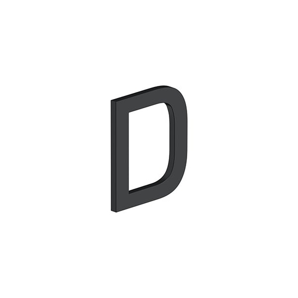 4 LETTER D, E SERIES W/ RISERS, STAINLESS STEEL in Paint Black